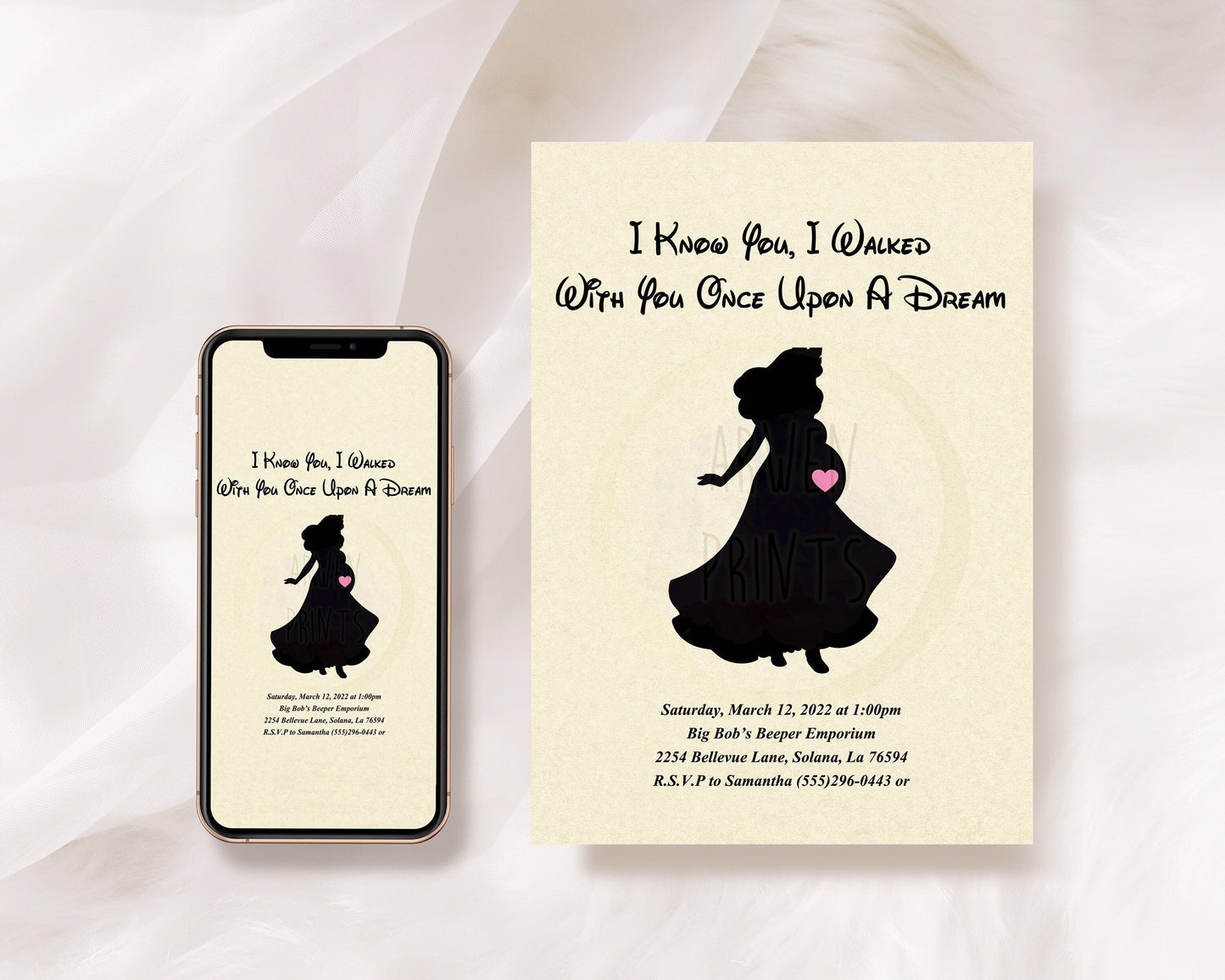 Sleeping Beauty Aurora Baby Shower Invitation [Digital File] — Disney Wall Art Gift