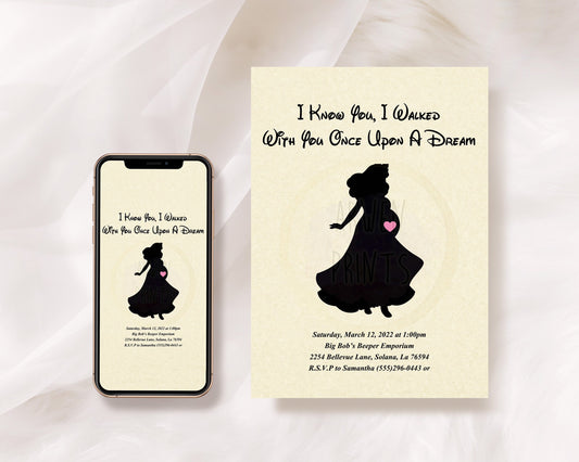 Sleeping Beauty Aurora Baby Shower Invitation [Digital File] — Disney Wall Art Gift