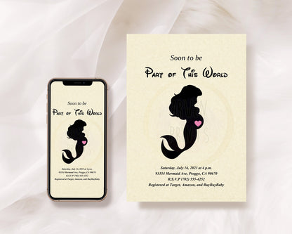 Little Mermaid Ariel Baby Shower Customizable Invitation [Digital File]