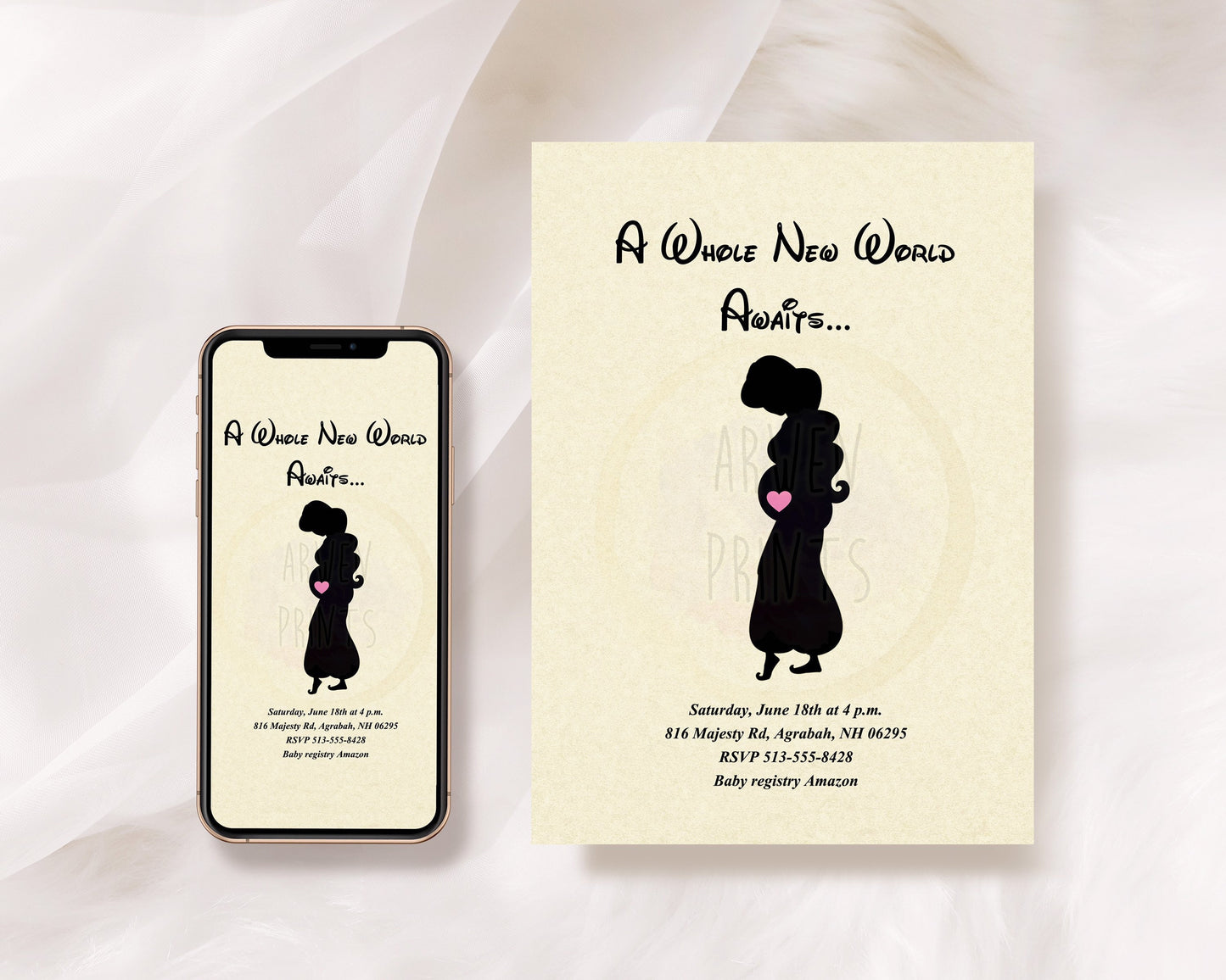 Aladdin Jasmine Baby Shower Invitation [Digital File]