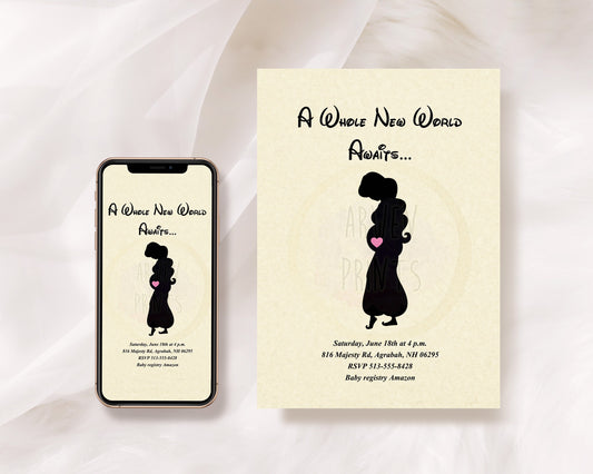 Aladdin Jasmine Baby Shower Invitation [Digital File]
