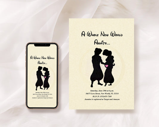 Aladdin & Jasmine Baby Shower Invitation [Digital File]
