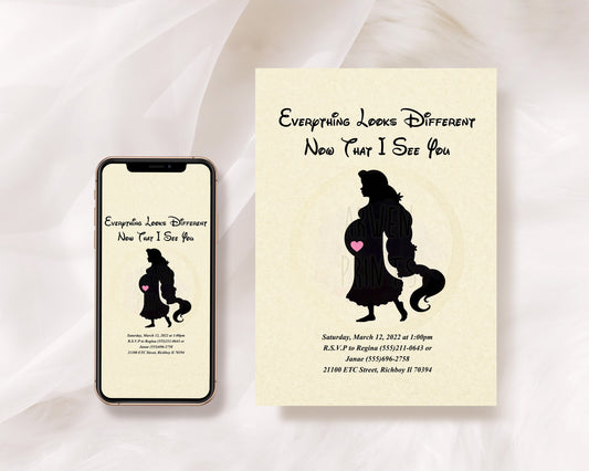 Tangled Rapunzel Baby Shower Customizable Invitation [Digital File]