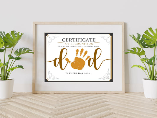 Father’s Day Gift, Dad Certificate, Baby Gift to Dad, Gift For Dad, Gift From Child, Fathers Day, Art Print