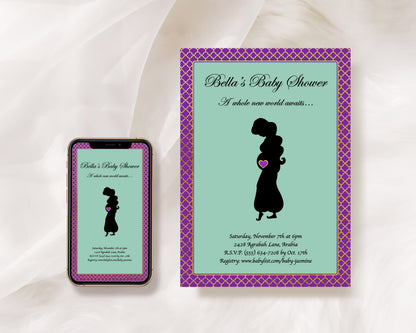 Aladdin Jasmine Moroccan Baby Shower Invitation [Digital File]