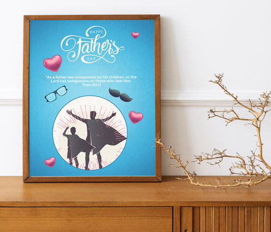 Father’s Day Gift, Christian Gift, Psalms Print, Dictionary Art, Gift For Dad, Gift From Child, Fathers Day, Art Print