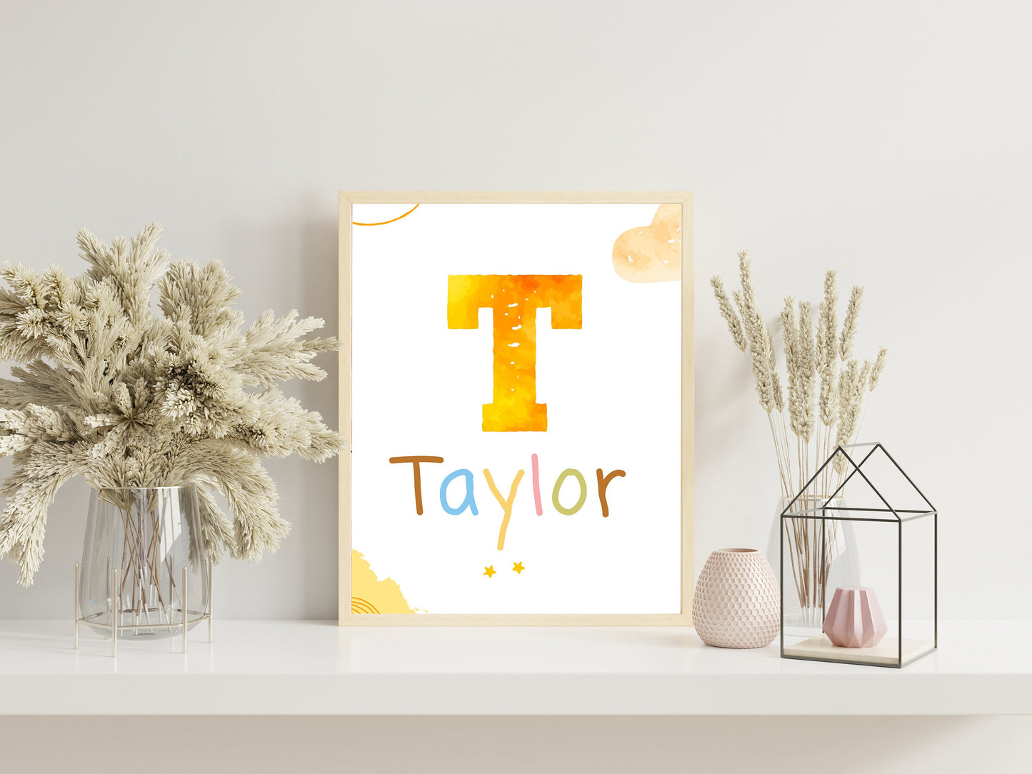 Custom Name Nursery Art, Letter Nursery Art, Neutral Nursery Art, Nursery Decor, Boho Art