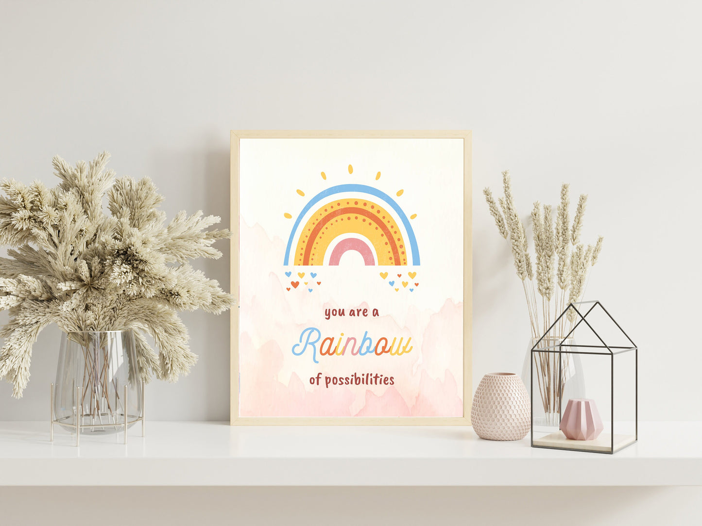 Rainbow of Possibilities Nursery Art, Rainbow Nursery Art, Encouraging Child Art, Imagination, Neutral Nursery Art, Nursery Decor, Boho Art