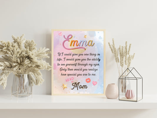 Custom Mom Letter to Child Art, Personalized Nursery Art, Nursery Decor, Neutral Nursery Art, Nursery Decor, Boho Art