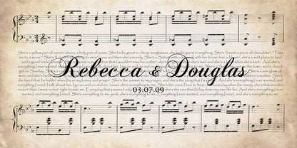 Personalized Wedding Script Canvas - Custom Wedding Canvas - Wedding Anniversary Song - Lyric Canvas Art - Choose Any Song