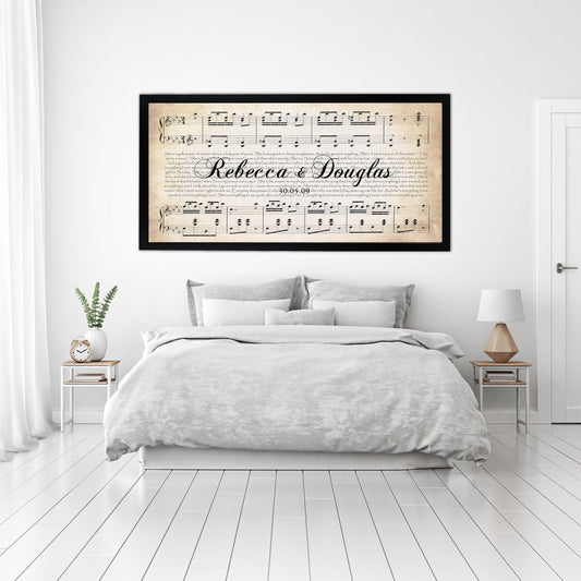 Personalized Wedding Script Canvas - Custom Wedding Canvas - Wedding Anniversary Song - Lyric Canvas Art - Choose Any Song