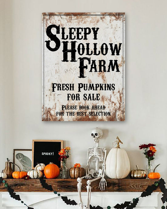 Halloween Sleepy Hollow Farms, Halloween Decor Print, Pumpkin Patch Canvas Art, All Hallows’ Eve, Halloween Wall Decor, Halloween Decor