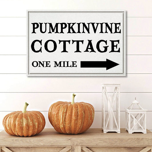 Pumpkinville Cottage, Fall Canvas, Festive Canvas Art, Halloween Sign, Halloween Canvas Art, Fall Decor, Autumn Canvas, Wall Decor