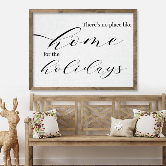 No Place Like Home For the Holdays Canvas Wall Decor, Christmas Wall Decor, Christmas Art, Christmas Canvas, Classic Christmas Song