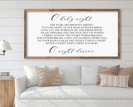 Christmas Oh Holy Night Canvas Art Print, Christmas Wall Decor, Christmas Song Art, Christmas Wall Art, Classic Christmas