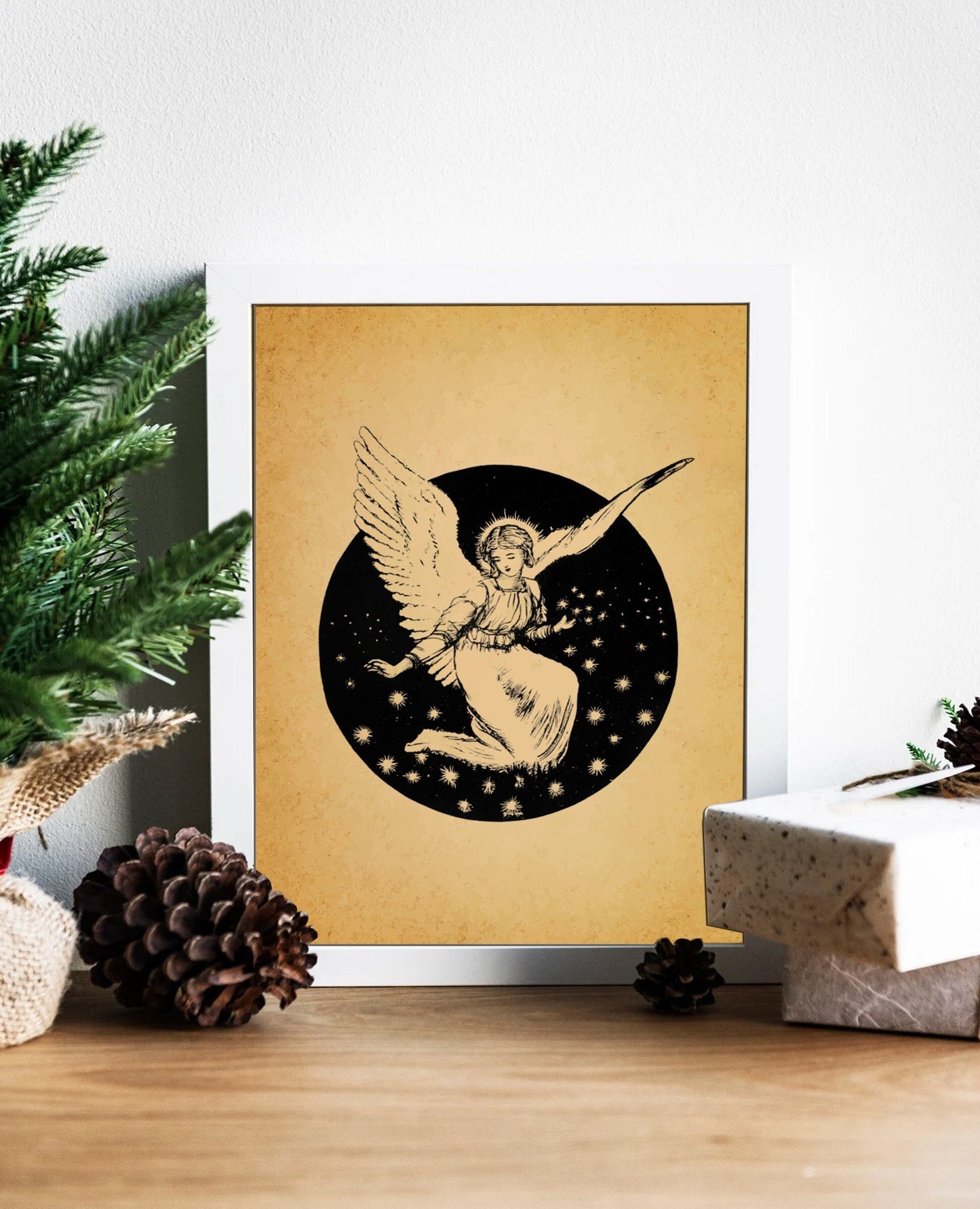 Christmas Angel Illustration Art, Angel Illustration, Christian Wall Art, Christmas Watercolor, Christian Christmas, Christmas Art Print