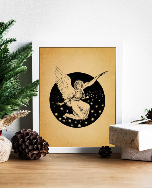Christmas Angel Illustration Art, Angel Illustration, Christian Wall Art, Christmas Watercolor, Christian Christmas, Christmas Art Print