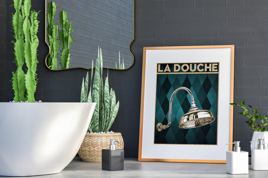 La Douche Shower Art, Boho Bathroom Print, Bathroom Wall Art, Bathroom Decor, Bathroom Wall Art, Shower Wall Art, Funny Bathroom Art