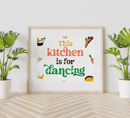 This Kitchen is For Dancing Art Print, Vintage Art, Kitchen Decor, Kitchen Wall Art, Unique Art Wall Decor, Kitchen Print, Gift For Dancer