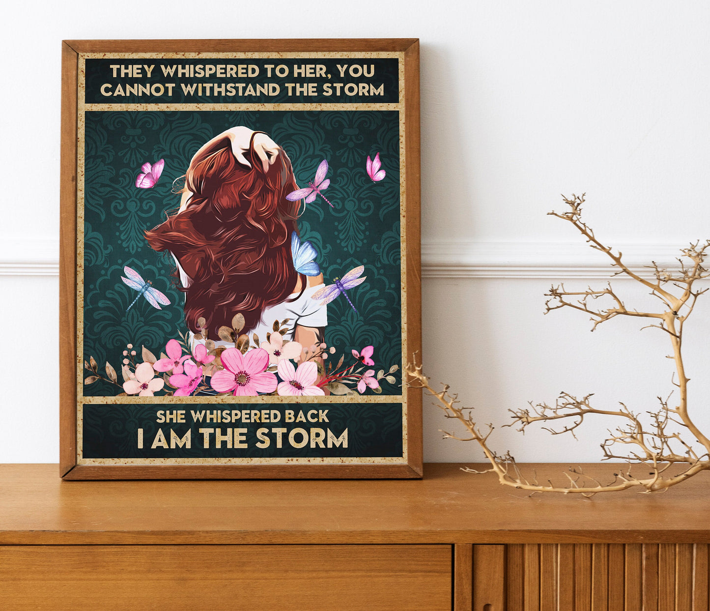 Woman Empowerment, Feminism, Woman Boho Art Print, I Am the Storm, Woman Encouragement, Encouragement Art, Beautiful Woman Art, Pretty Girl