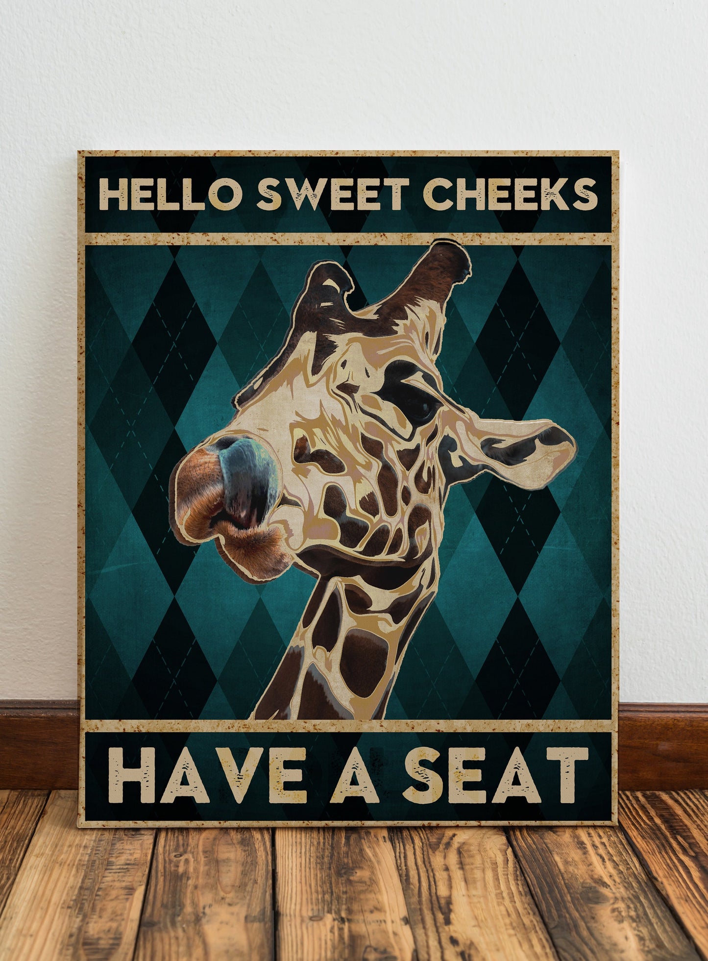 Hello Sweet Cheeks Have A Seat Funny Bathroom Print, Funny Wall Art, Giraffe Bathroom Decor, Bathroom Wall Art, Giraffe Wall Art, Giraffe