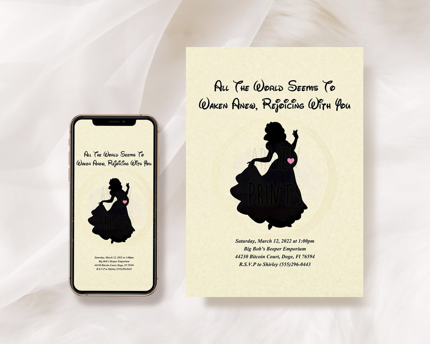 Snow White Baby Shower Customizable Invitation [Digital File]