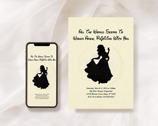 Snow White Baby Shower Customizable Invitation [Digital File]