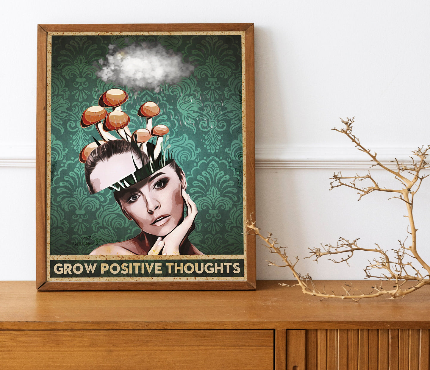 Grow Positive Thoughts, Motivational Art, Wall Art, Women Empowerment, Law Of Attraction, Mushroom, Positivity