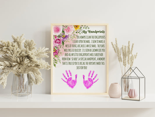 Child Gift to Mom Print, Child Handprint, Mother Appreciation Print, Mother’s Day, Boho Art Print