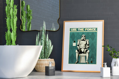 Star Wars Stormtrooper Use The Force Art Print, Stormtrooper Art, Funny Bathroom Print, Funny Bathroom Decor, Star Wars Bathroom Wall Art