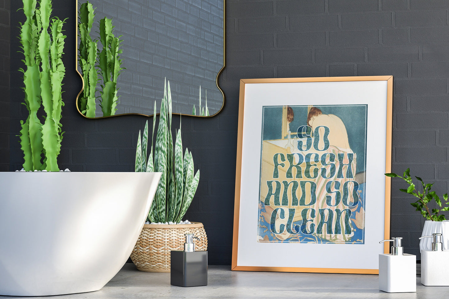 So Fresh And So Clean, Boho Bathroom Print, Bathroom Wall Art, Bathroom Decor, Bathroom Wall Art, Shower Wall Art, Bathroom Art, Sink