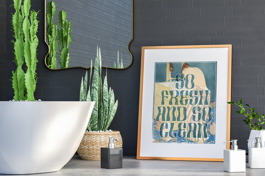 So Fresh And So Clean, Boho Bathroom Print, Bathroom Wall Art, Bathroom Decor, Bathroom Wall Art, Shower Wall Art, Bathroom Art, Sink