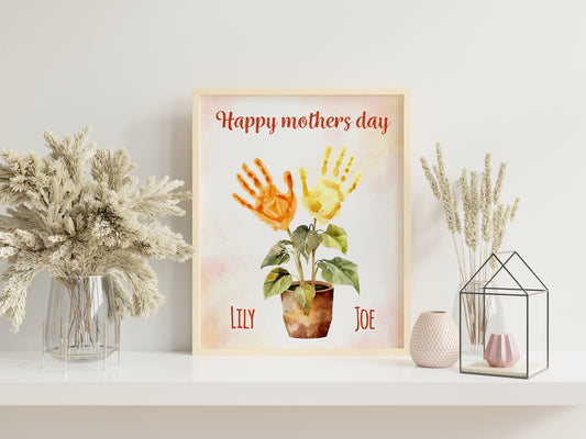 Custom Child Gift to Mom Print, Child Handprint, Mother Appreciation Print, Mother’s Day, Boho Art Print