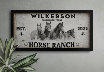 Custom Family Farm House Horse Ranch Decor Canvas Wall Art