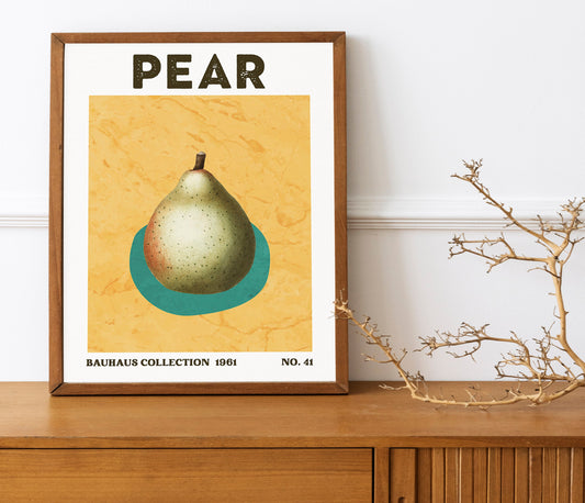 Vintage Pear Illustration Art Print, Vintage Art, Pear Wall Decor, Kitchen Decor, Kitchen Art