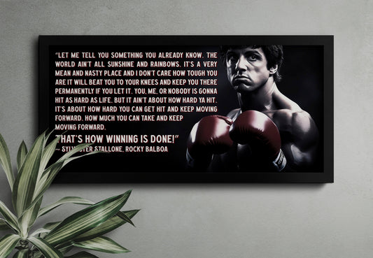 Motivational Gym Decor Canvas Wall Art, Rocky Balboa Art, Sylvester Stallone Art, Boxing Wall Art
