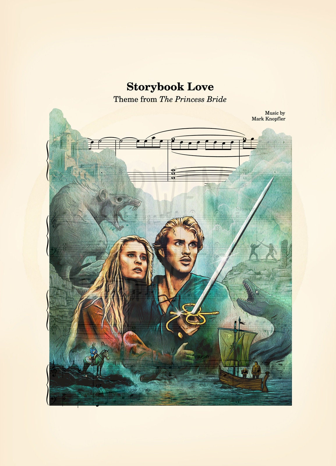 The Princess Bride Sheet Music Art Print