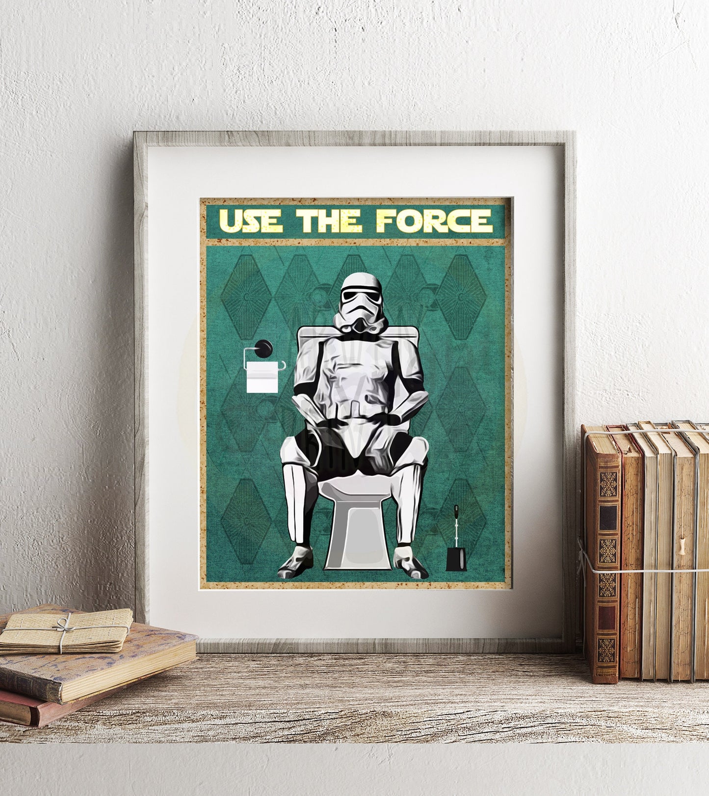 Star Wars Stormtrooper Use The Force Art Print, Stormtrooper Art, Funny Bathroom Print, Funny Bathroom Decor, Star Wars Bathroom Wall Art