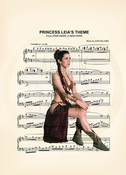 Star Wars Leia Slave A New Hope Sheet Music Art Print