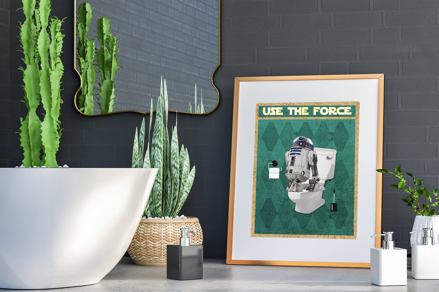 Star Wars R2D2 Use The Force Art Print, R2D2 Art, Funny Bathroom Print, Funny Bathroom Decor, Star Wars Bathroom Wall Art, Star Wars Decor