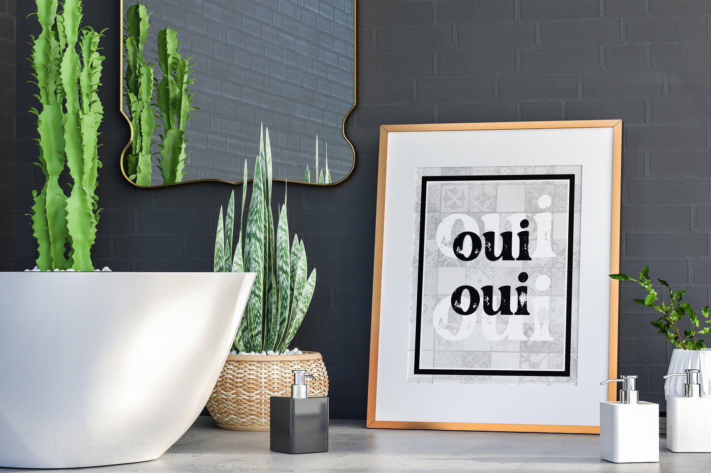 Oui Oui Bathroom Art, French Bathroom Art, Cute Wall Decor