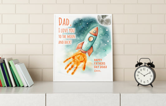 Custom Father’s Day Gift, Child Gift to Dad, Gift For Dad, Gift From Child, Fathers Day, Art Print, Rocket Art, Spaceship Art