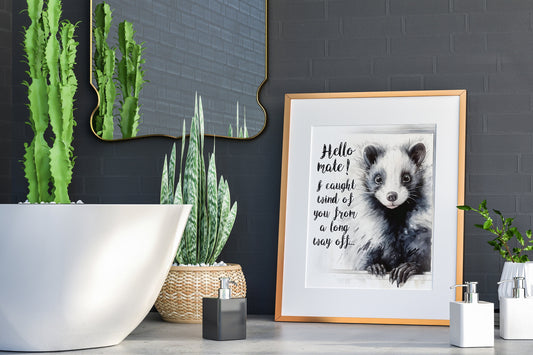 Hello Mate, Funny Bathroom Print, Funny Wall Art, Bathroom Decor, Bathroom Wall Art, Animal Wall Art