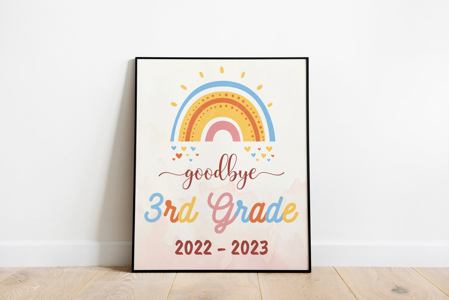 Custom Child Graduation Art Print, Rainbow Art, Boho Art