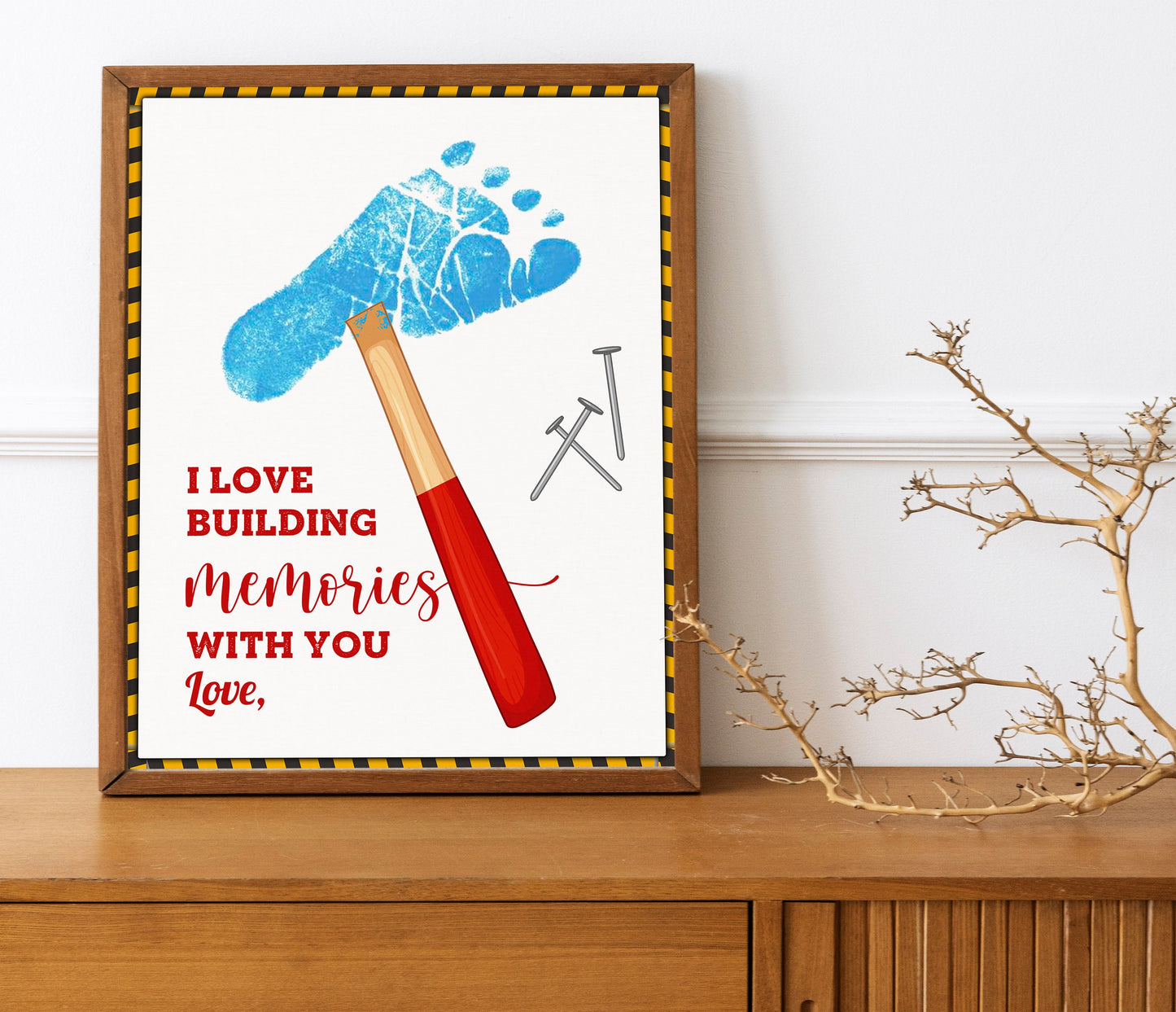 Custom Footprint Father’s Day Gift, Kids Gift to Dad, Handprints, Gift For Dad, Gift From Child, Fathers Day, Art Print