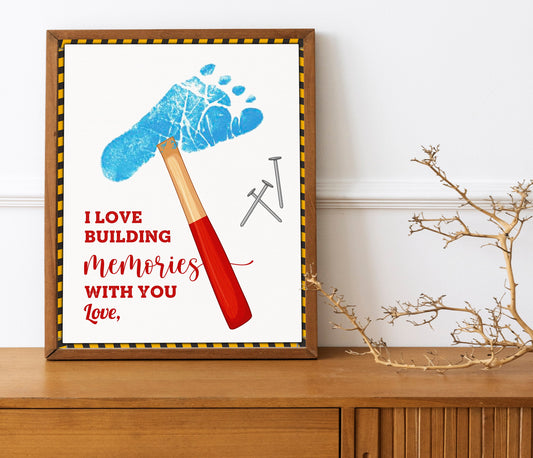 Custom Footprint Father’s Day Gift, Kids Gift to Dad, Handprints, Gift For Dad, Gift From Child, Fathers Day, Art Print