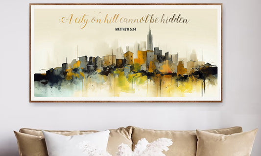 Bible Verse Watercolor Canvas Art Print, Religious Art, Wall Decor