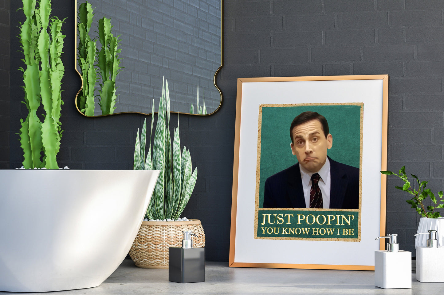 The Office Michael Scott Just Poopin’ You Know How I Be Art Print, Funny Bathroom Print, Funny Bathroom Decor, The Office Bathroom Wall Art