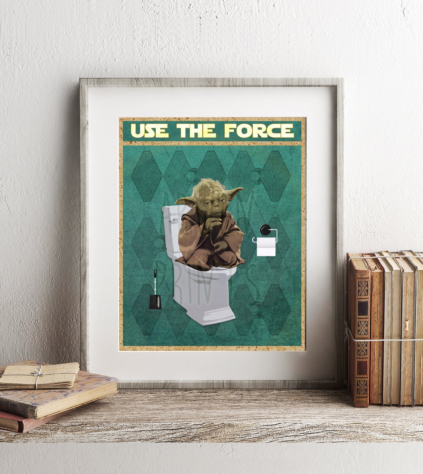 Star Wars Yoda Use The Force Art Print, Yoda Art, Funny Bathroom Print, Funny Bathroom Decor, Star Wars Bathroom Wall Art, Star Wars Wall
