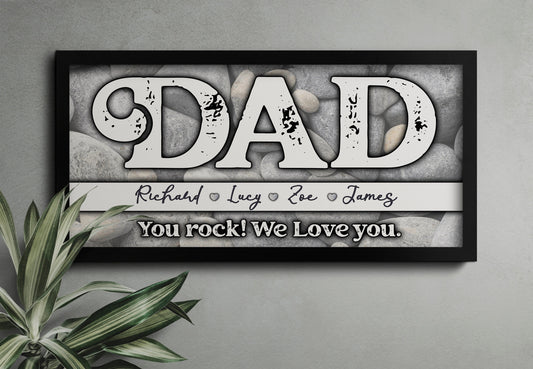 Custom Fathers Day Art, Father gift, Children Custom, Wood Canvas